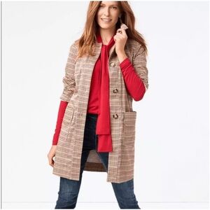 NWT CABI Sherlock Houndstooth Print Belted Light Trench Coat Size Medium.